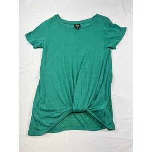 Bonsai‎ Women's Green Front Knot Short Sleeve Top Size Small Lightweight Stretch